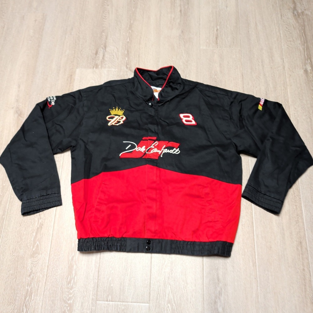 Winners Circle Dale Earnhardt Jr Racing Jacket Mens XXL Black Red Budweiser 8
